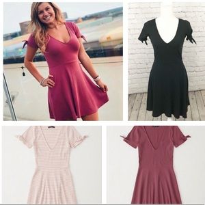 A&F Tie Sleeve Skater Dress 👗 Various Colors 🌈